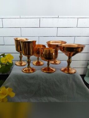 Vintage Coppercraft Guild Goblet Set